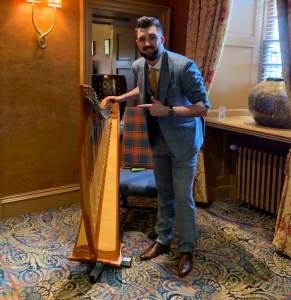 Elliot Bibby Edinburgh Magician with Harp